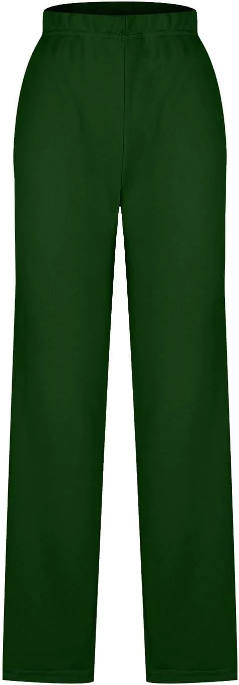 Elastic Waist Pants for Women High Waisted Casual Pants Linen Office Work Stretchy Tapered Lounge with Pockets