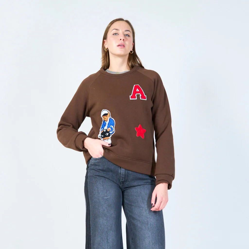 Embroidered crewneck sweatshirt wholesale