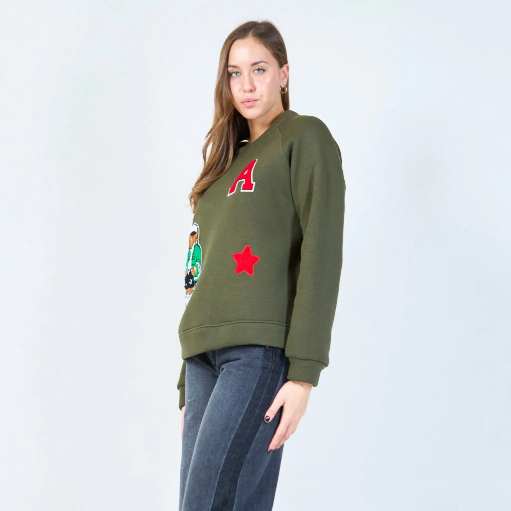 Embroidered crewneck sweatshirt wholesale