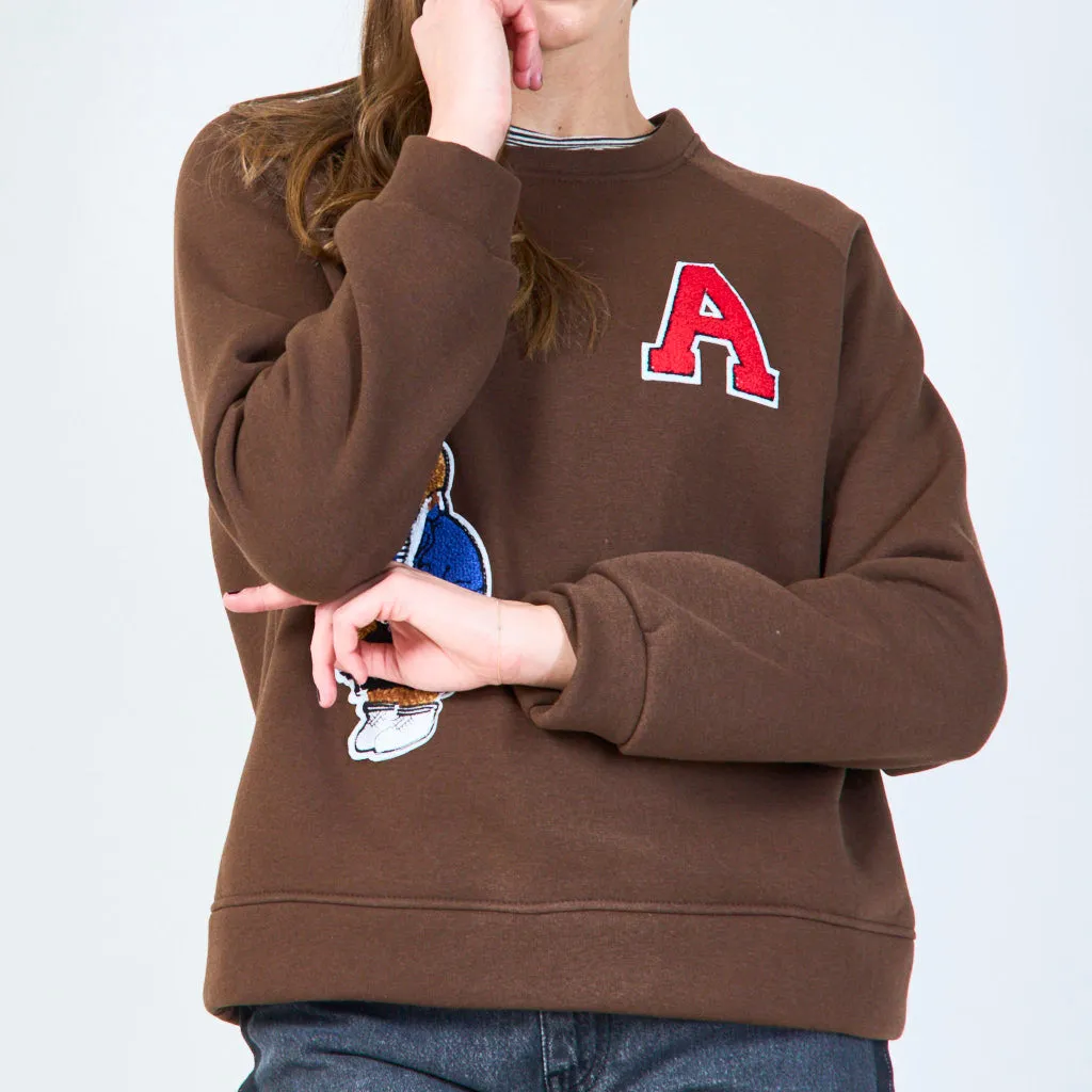 Embroidered crewneck sweatshirt wholesale