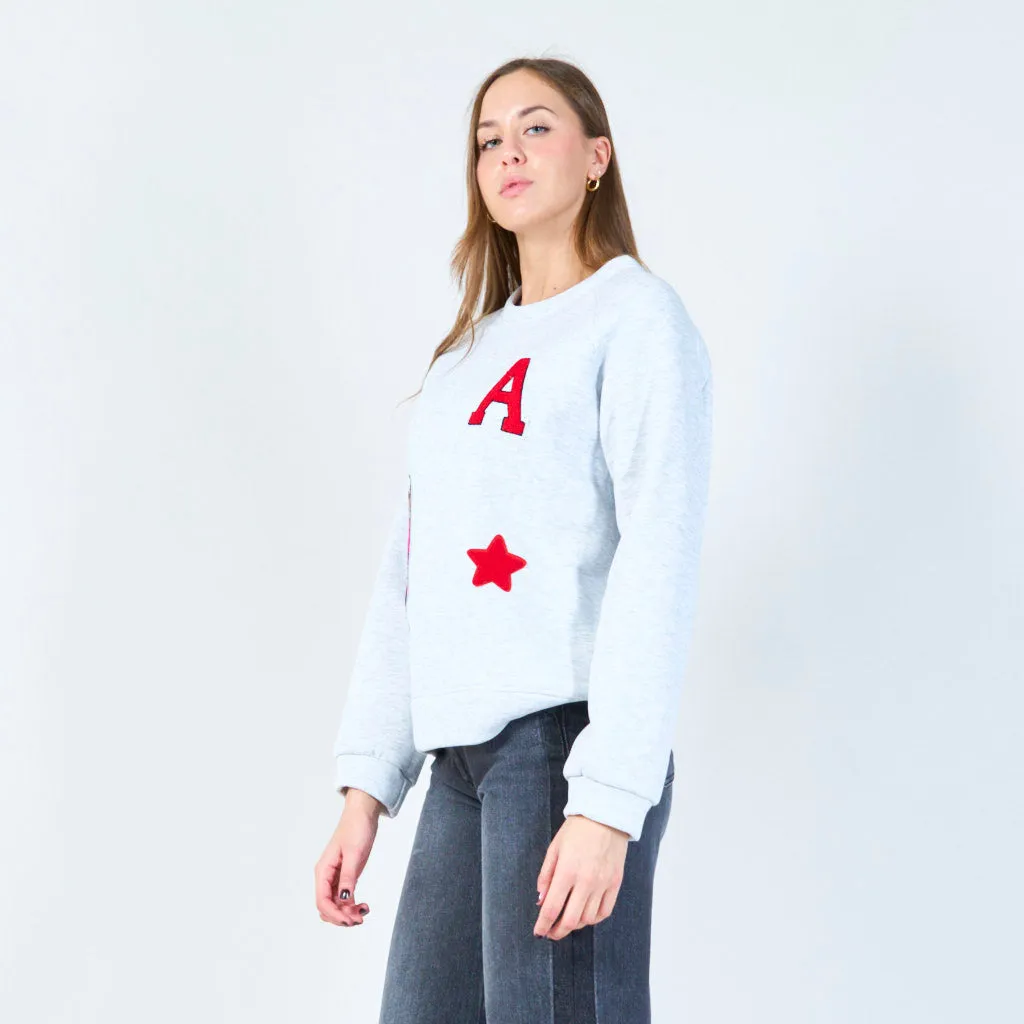 Embroidered crewneck sweatshirt wholesale
