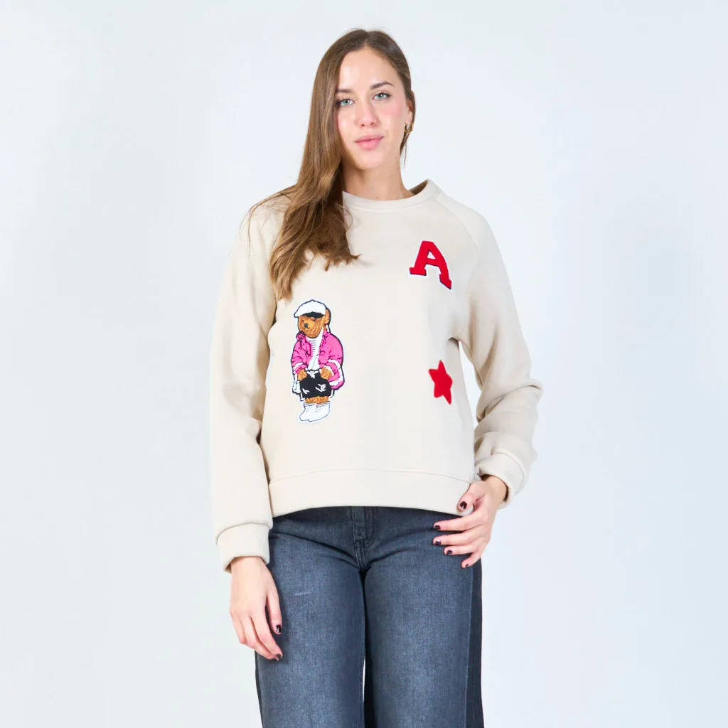 Embroidered crewneck sweatshirt wholesale