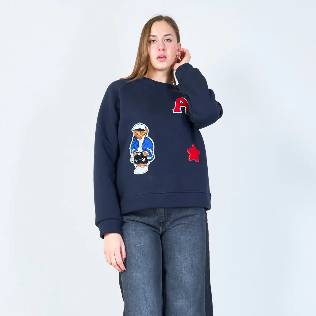 Embroidered crewneck sweatshirt wholesale
