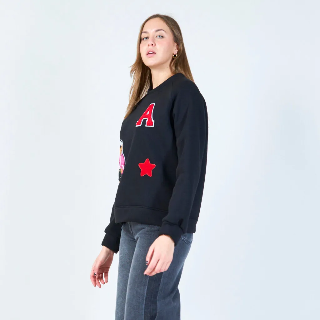 Embroidered crewneck sweatshirt wholesale