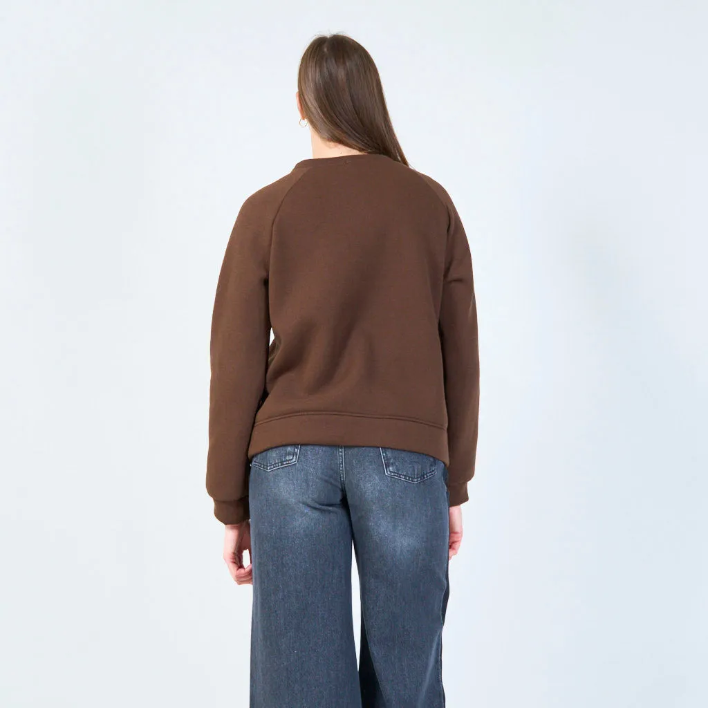 Embroidered crewneck sweatshirt wholesale