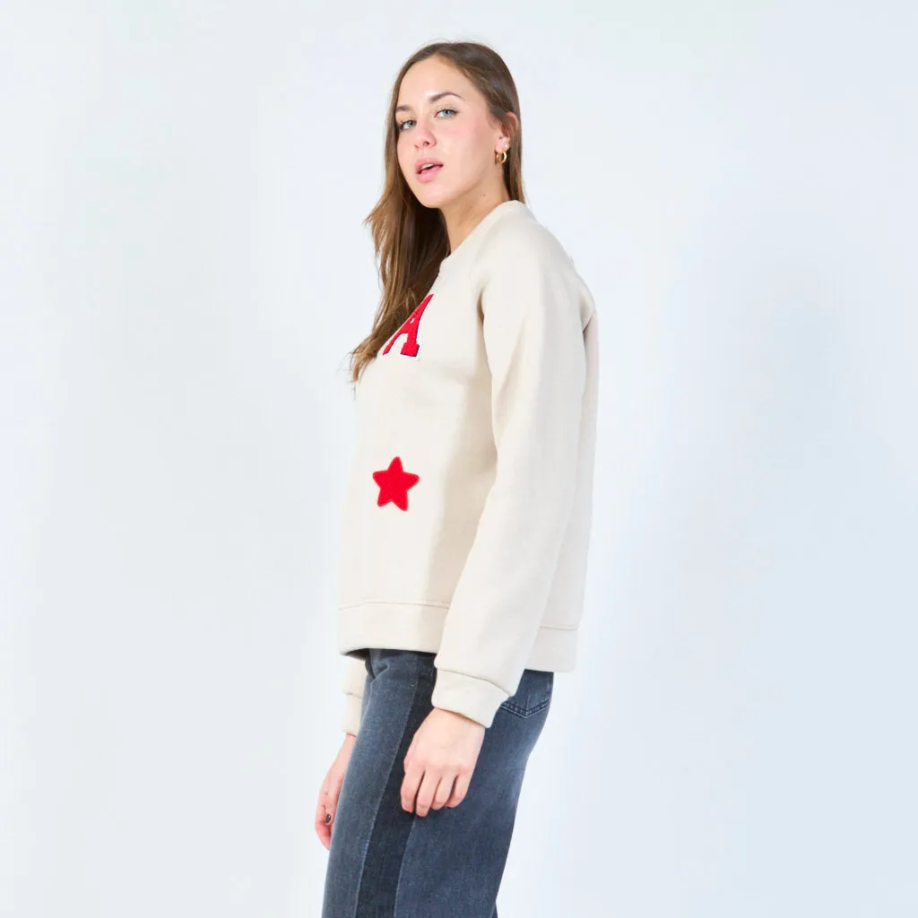 Embroidered crewneck sweatshirt wholesale