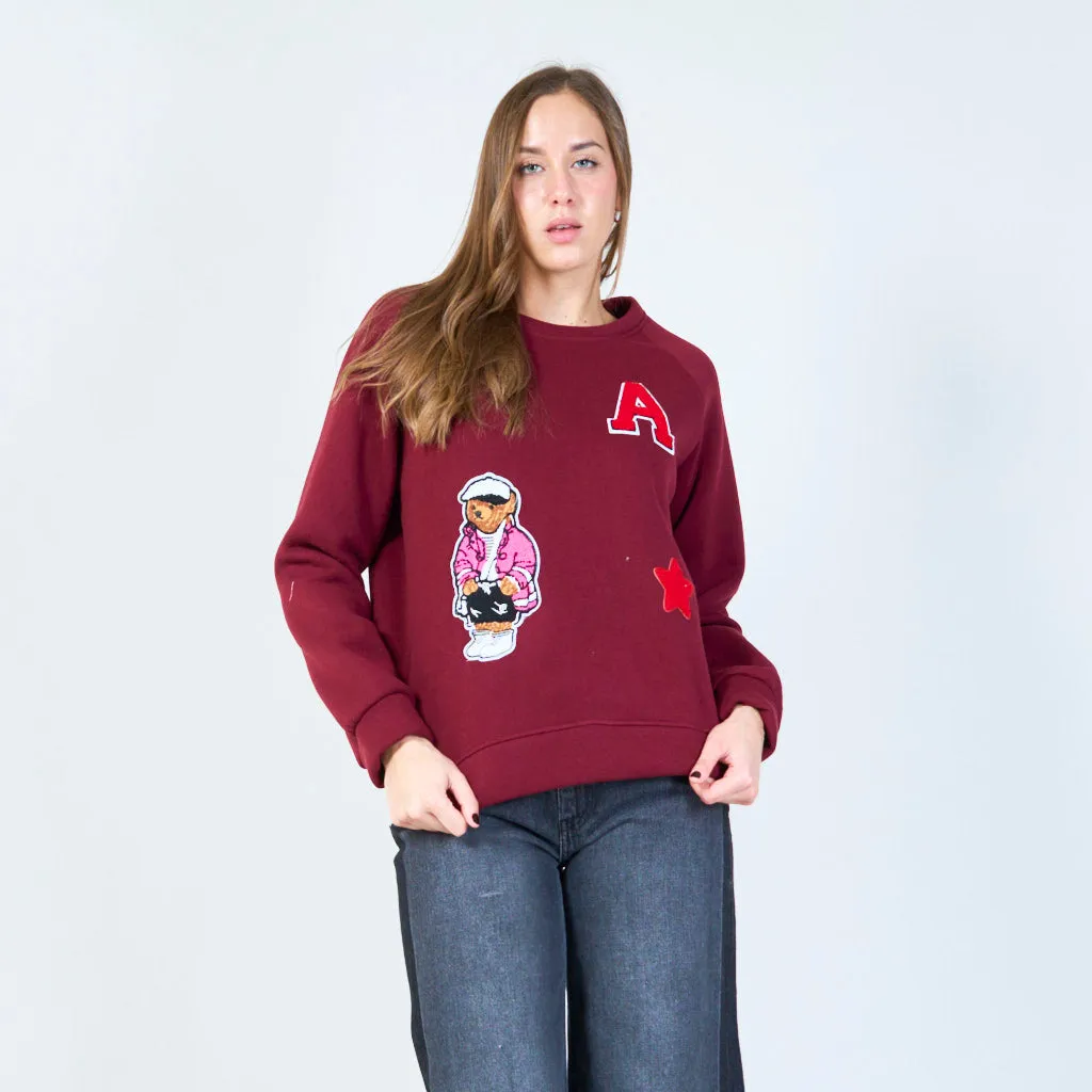 Embroidered crewneck sweatshirt wholesale