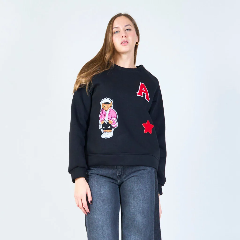 Embroidered crewneck sweatshirt wholesale