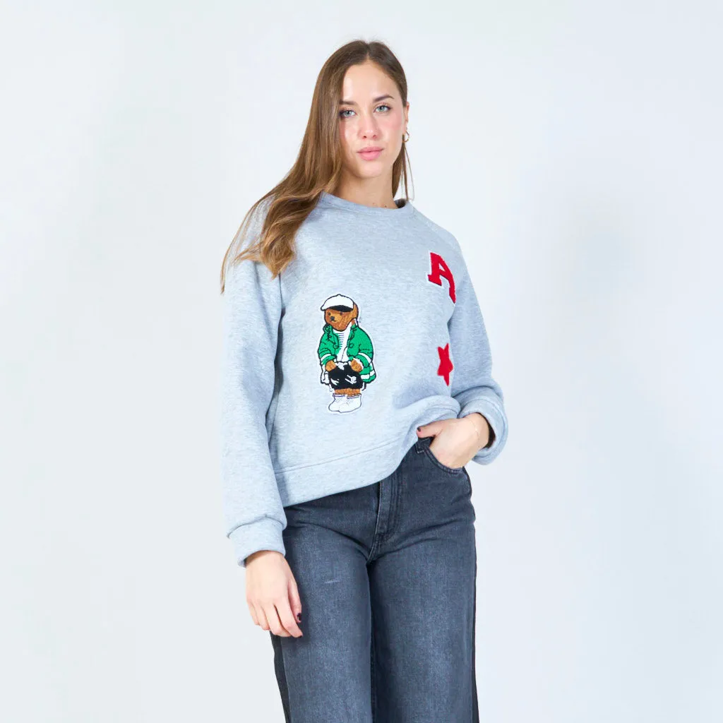 Embroidered crewneck sweatshirt wholesale