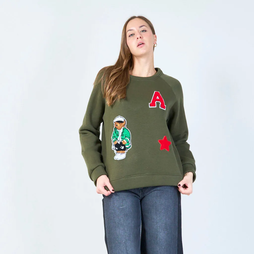 Embroidered crewneck sweatshirt wholesale