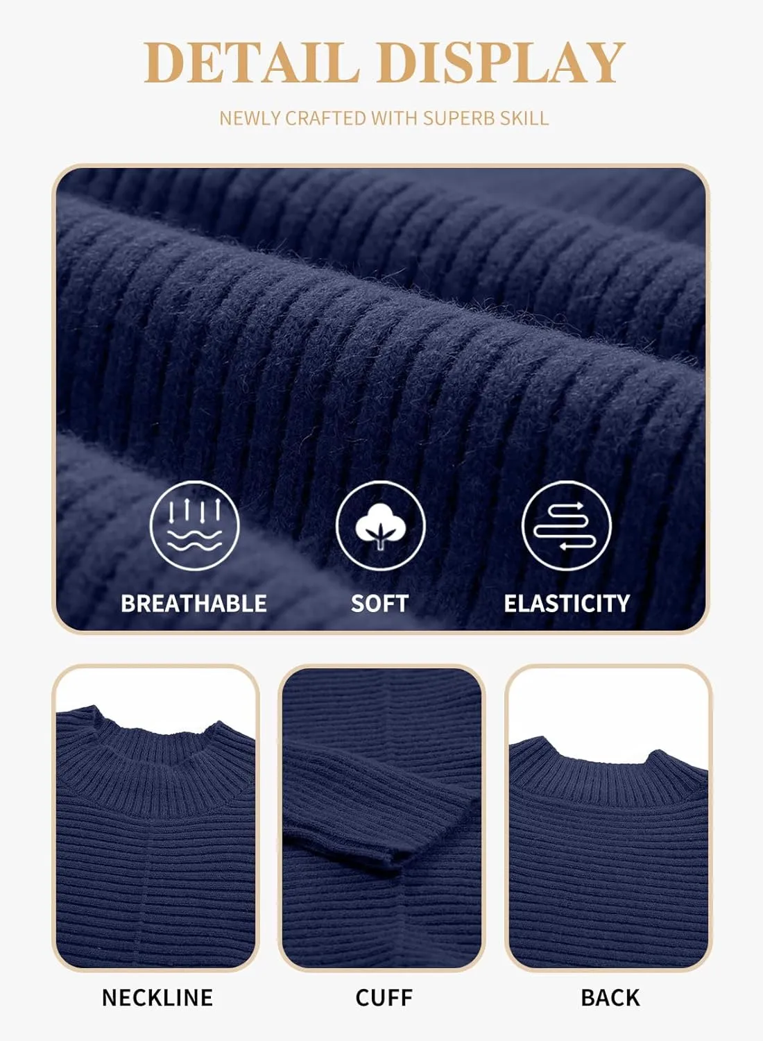 Eytino Womens Plus Size Sweaters Long Sleeve Crew Neck Split Hem Casual Oversized Ribbed Knit Tunic Pullover Tops(1X-5X)