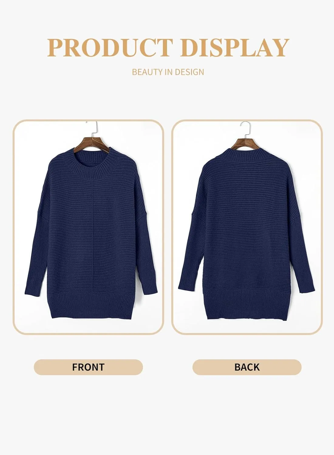 Eytino Womens Plus Size Sweaters Long Sleeve Crew Neck Split Hem Casual Oversized Ribbed Knit Tunic Pullover Tops(1X-5X)