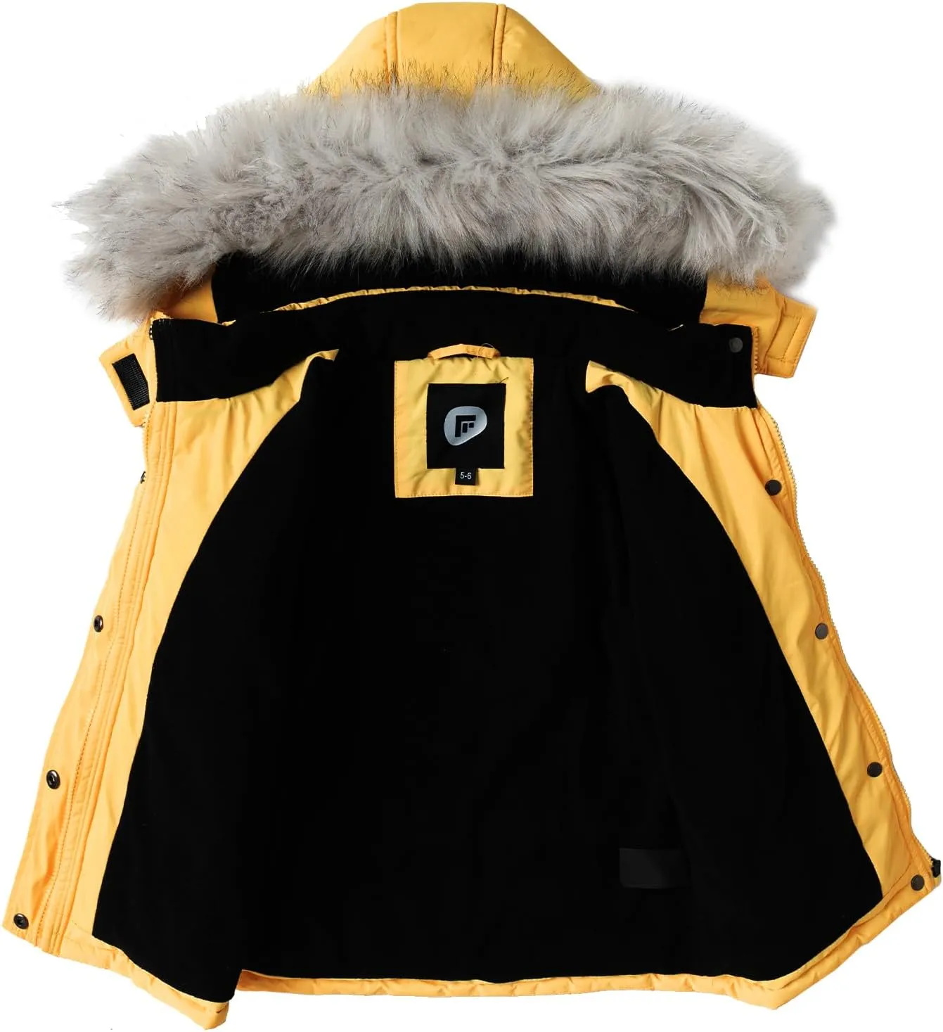 FARVALUE Girls' Winter Coats Thicken Fleece Lined Padded Hooded Puffer Jacket Coat for Girls