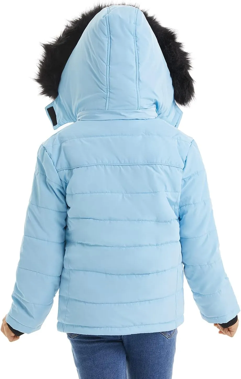 FARVALUE Girls' Winter Coats Thicken Fleece Lined Padded Hooded Puffer Jacket Coat for Girls