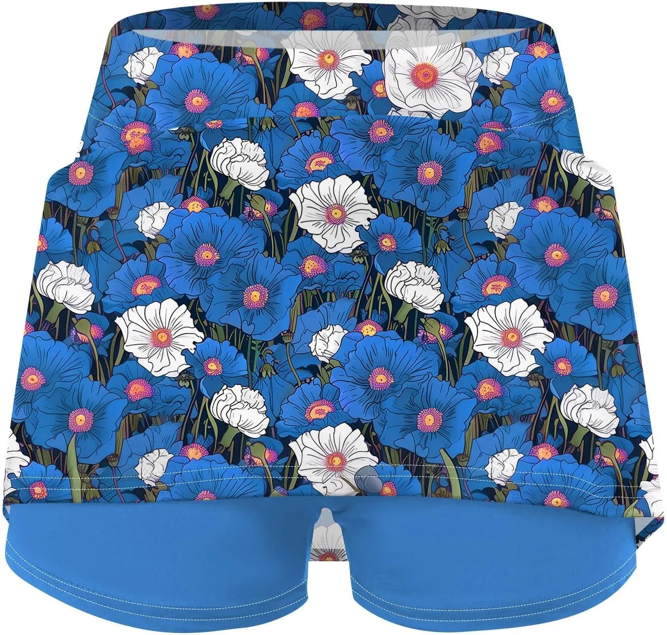 FlekmanArt Skorts for Woman Printed Workout Skorts Athletic Sports Pants Tummy Control Running Skirt Skinny Athletic Shorts