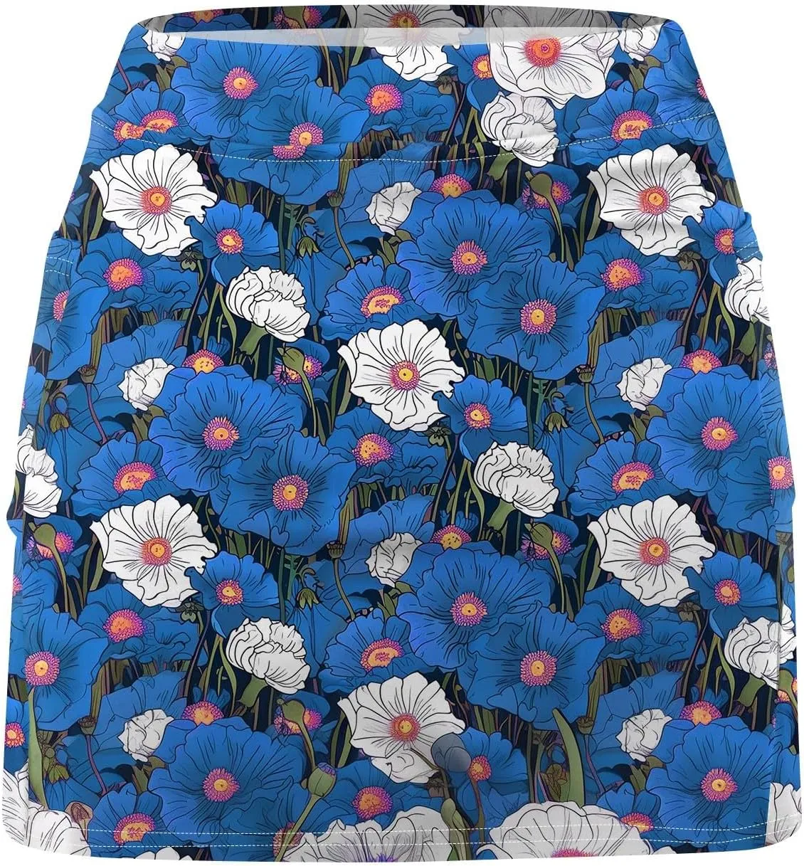FlekmanArt Skorts for Woman Printed Workout Skorts Athletic Sports Pants Tummy Control Running Skirt Skinny Athletic Shorts