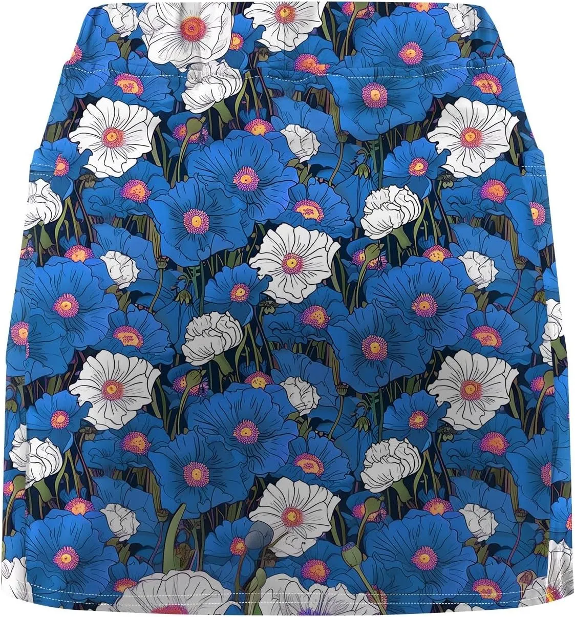 FlekmanArt Skorts for Woman Printed Workout Skorts Athletic Sports Pants Tummy Control Running Skirt Skinny Athletic Shorts