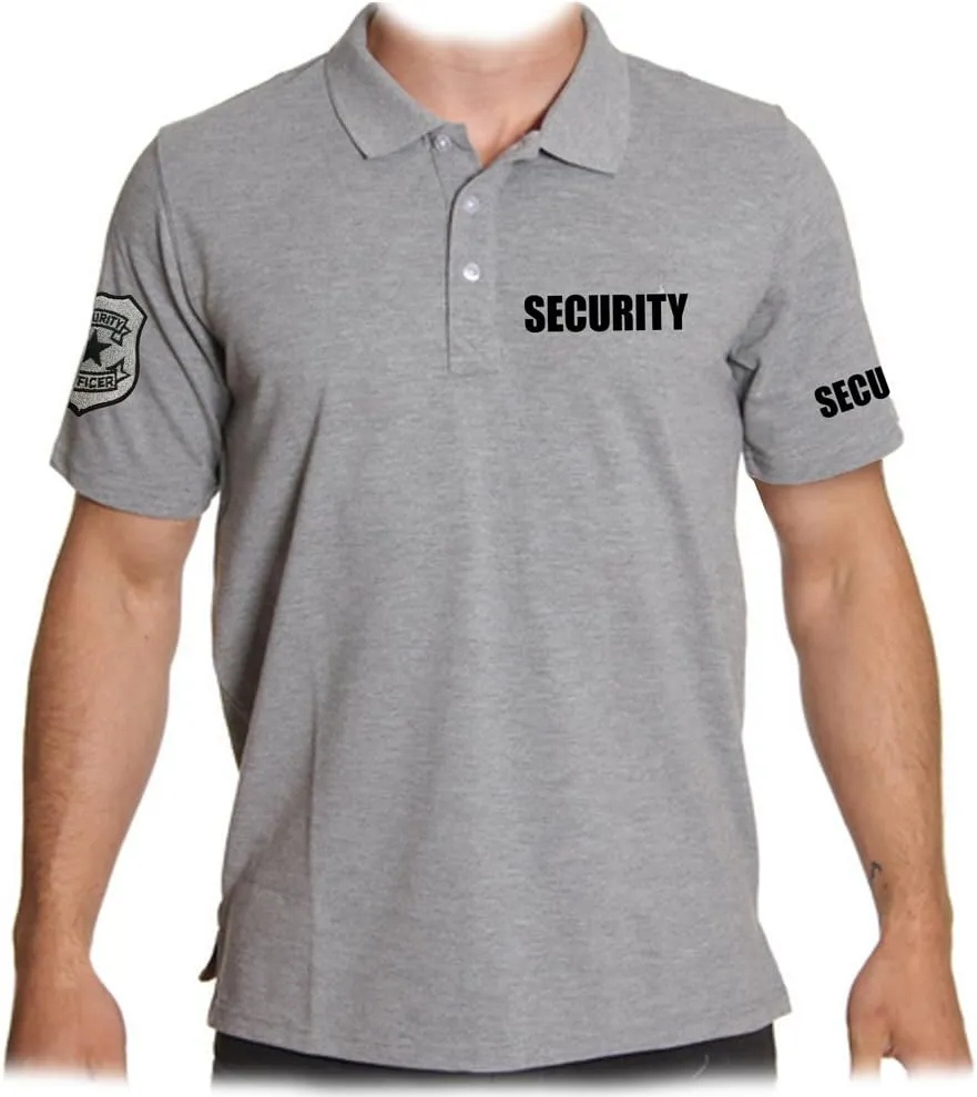 for Men's Security with Embroidery Badge Collar Polo Shirt