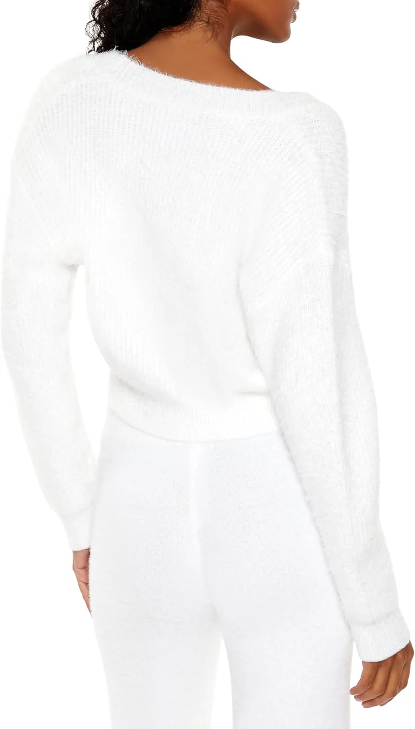 Forever 21 Women's Fuzzy Knit Cardigan Sweater