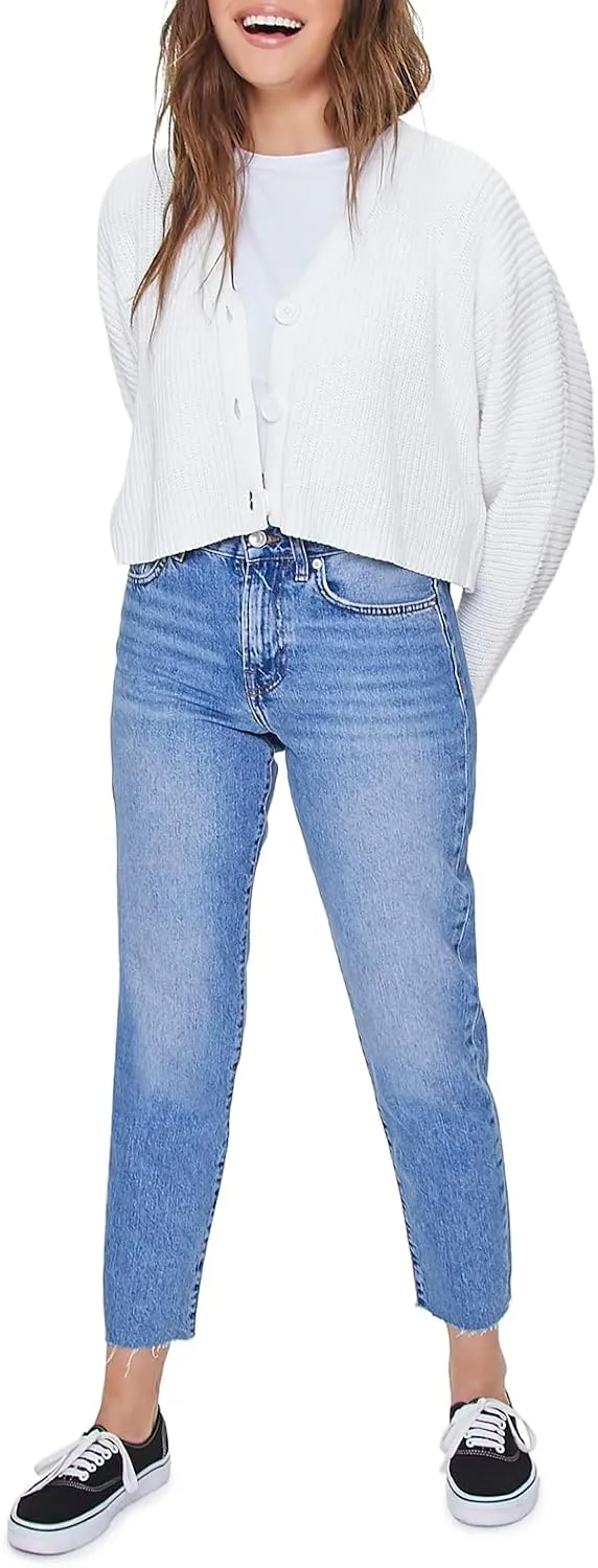 Forever 21 Women's Ribbed Knit Cardigan Sweater