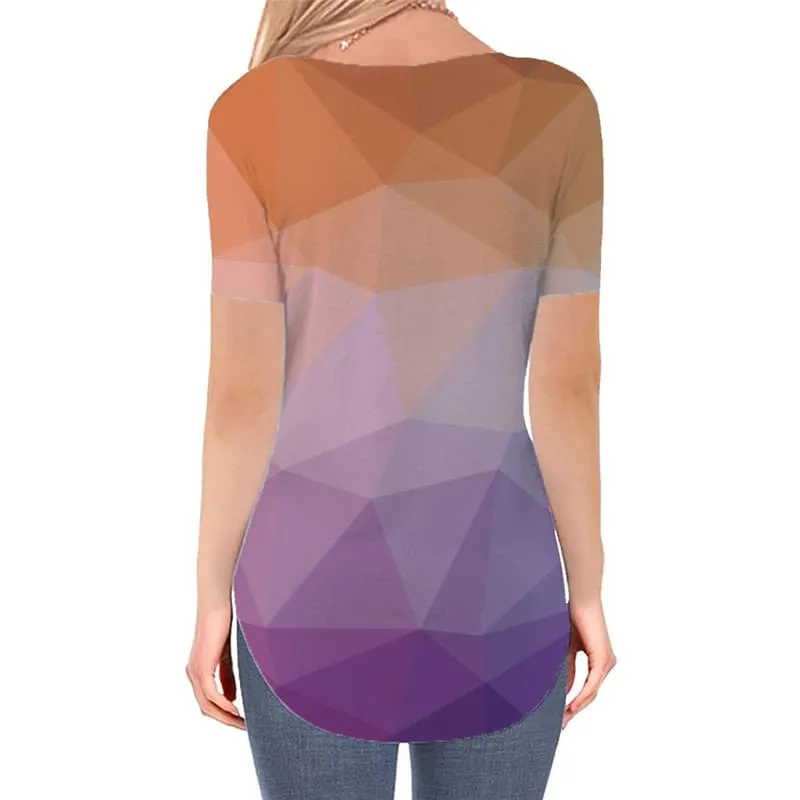 Geometric T Shirt Women Psychedelic Funny T shirts Vortex T-shirts 3d Square Shirt Print