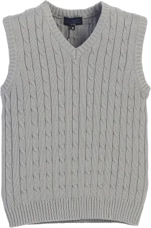 Gioberti Boy's 100% Cotton Soft V-Neck Cable Knit Sweater Vest