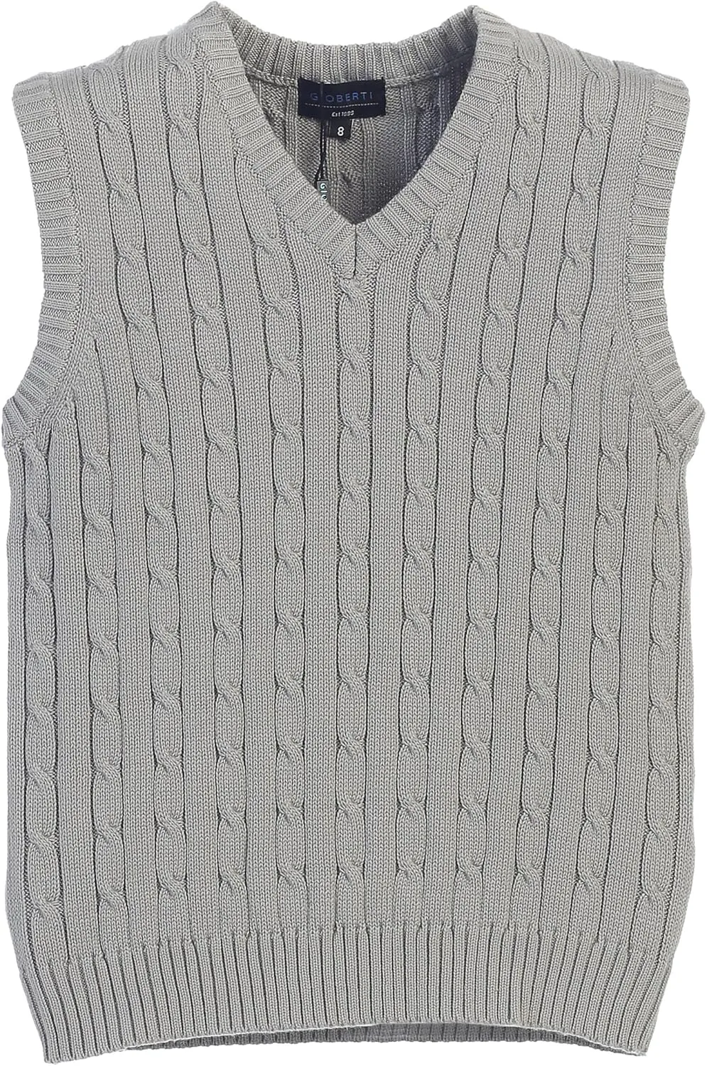 Gioberti Boy's 100% Cotton Soft V-Neck Cable Knit Sweater Vest