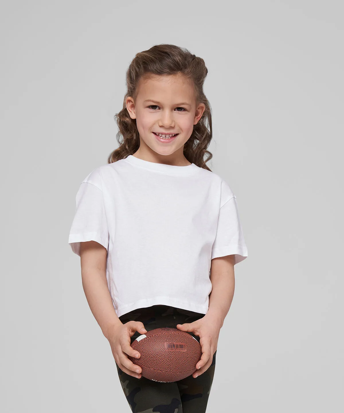 Girls cropped Jersey tee | Black