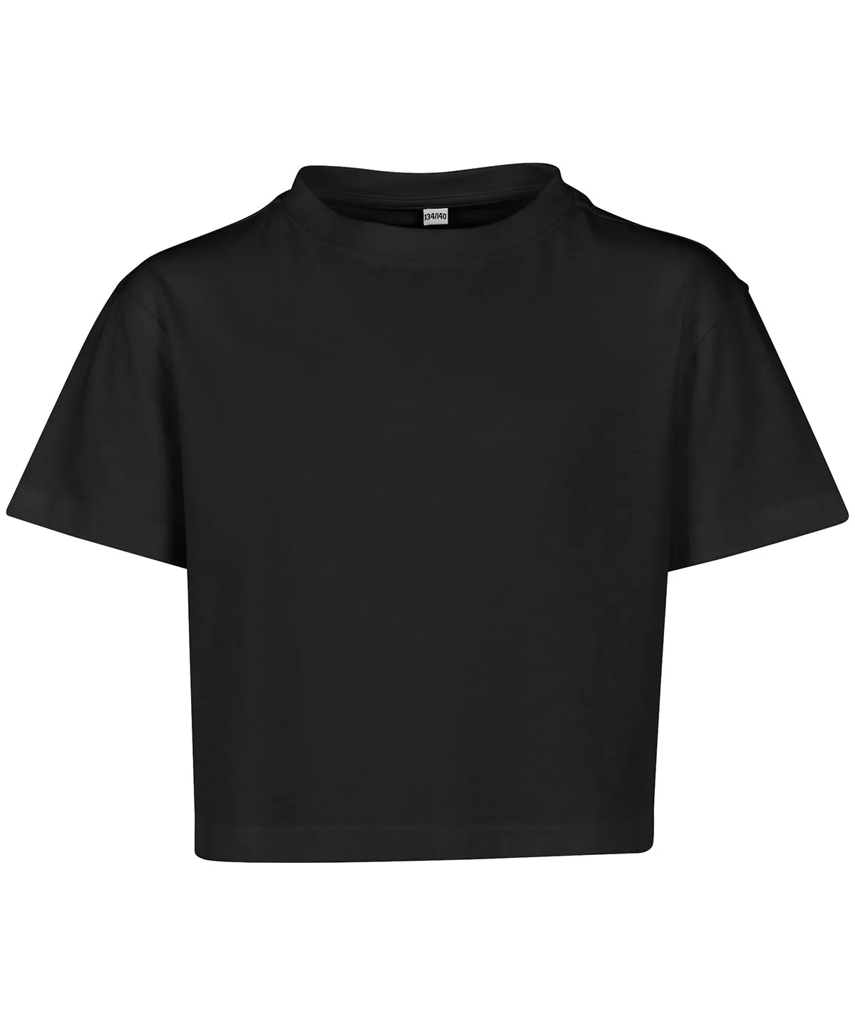Girls cropped Jersey tee | Black
