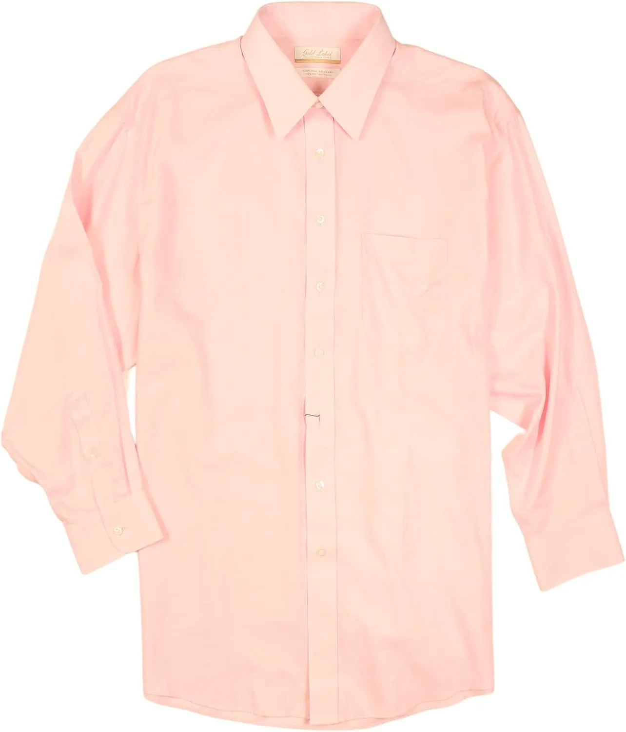 Gold Label Men's Point Collar Dress Shirt with Pocket Non-Iron Wrinkle-Resistant, Regular Sizes