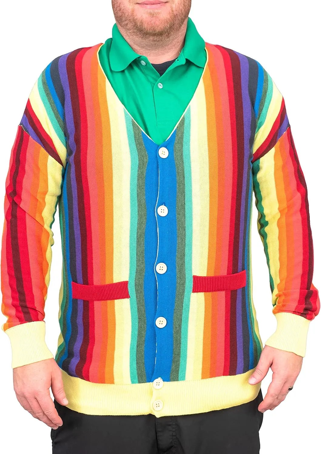 Golf Rainbow Cardigan Sweater Caddy Halloween Costume Cosplay