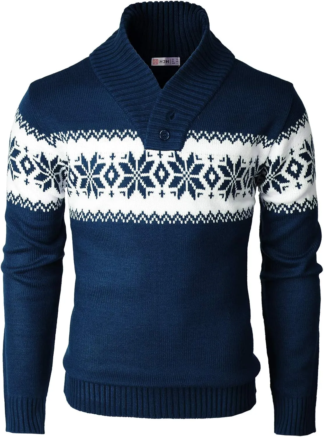 H2H Mens Slim Fit Casual Christmas Sweater Knitted Xmas Knitwear Holiday Knit