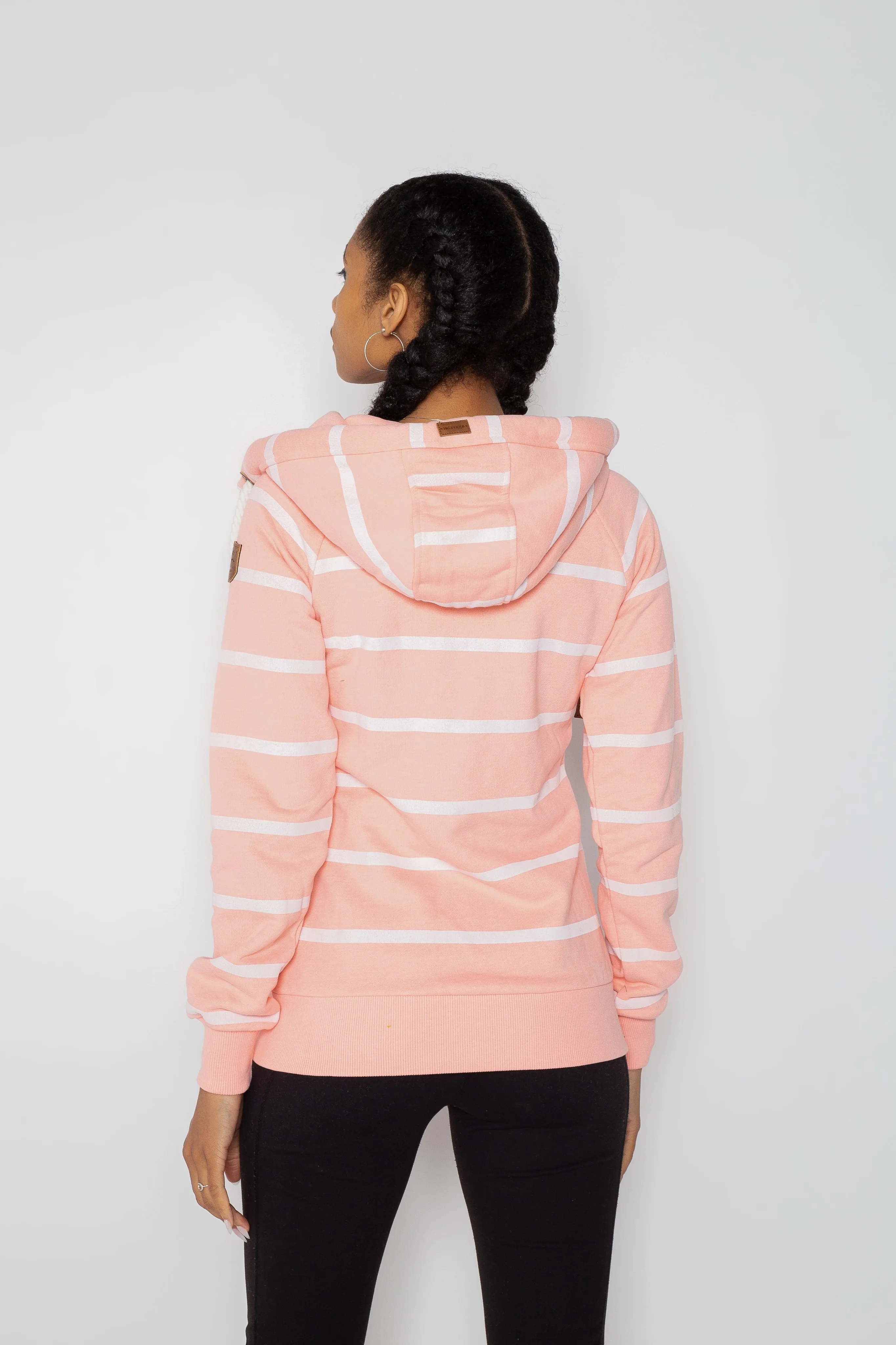 Hera Print Peachy Stripe Full-Zip Hoodie