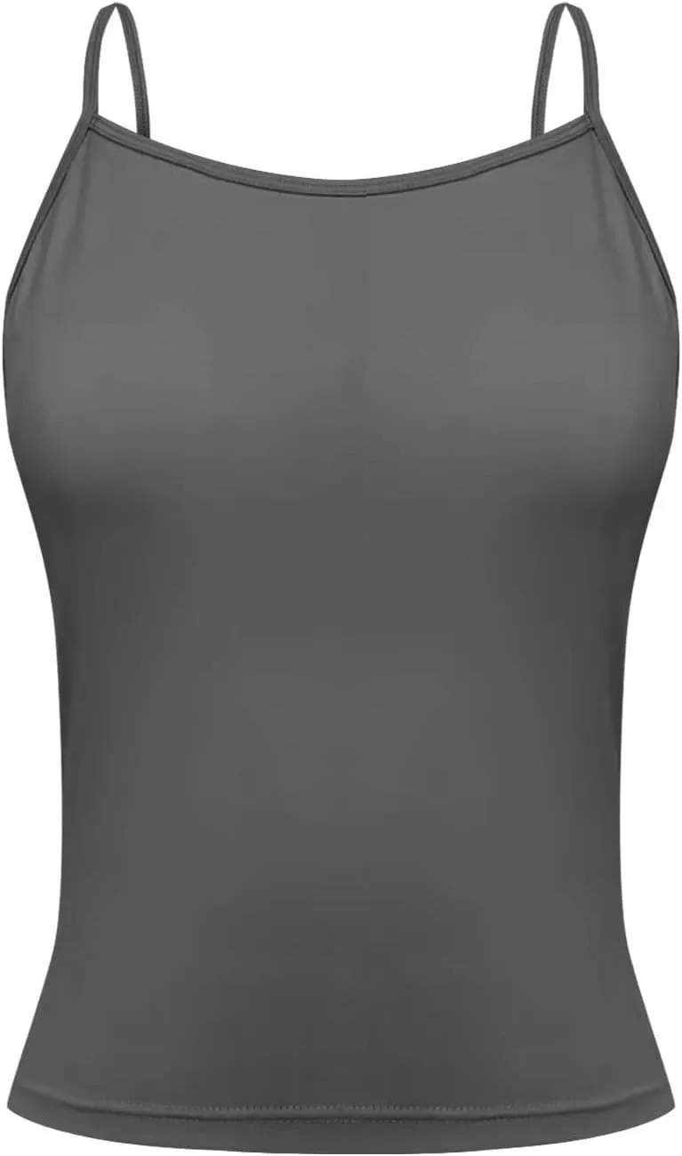 HGps8w Camisole for Women 2025 Summer Basic Cami Tank Tops Casual Solid Slim Fit Sleeveless Crop T-Shirts