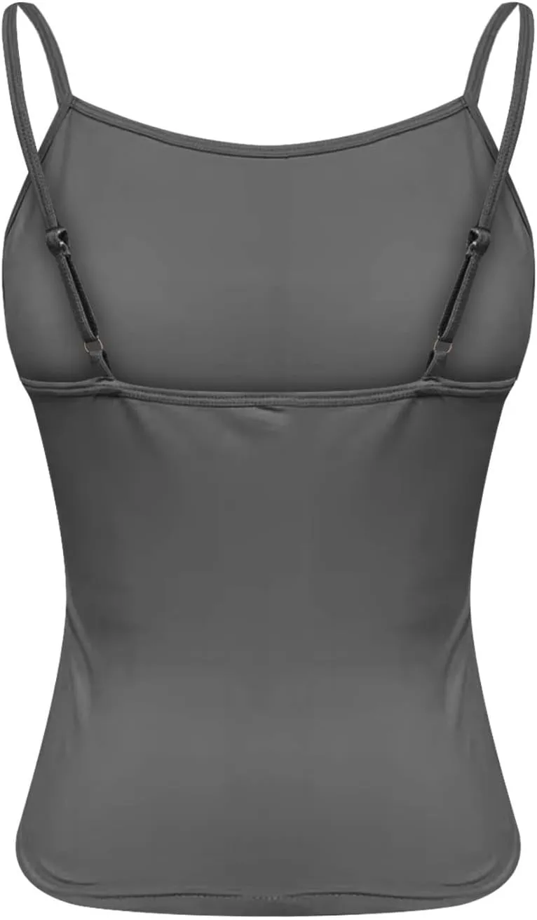 HGps8w Camisole for Women 2025 Summer Basic Cami Tank Tops Casual Solid Slim Fit Sleeveless Crop T-Shirts
