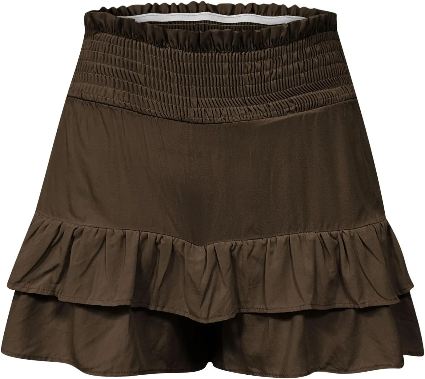 High Waisted Shorts Women Summer Ruffled Flowy Elastic Waist Mini Skirts Casual Tiered Layered Clothes Trendy 2025