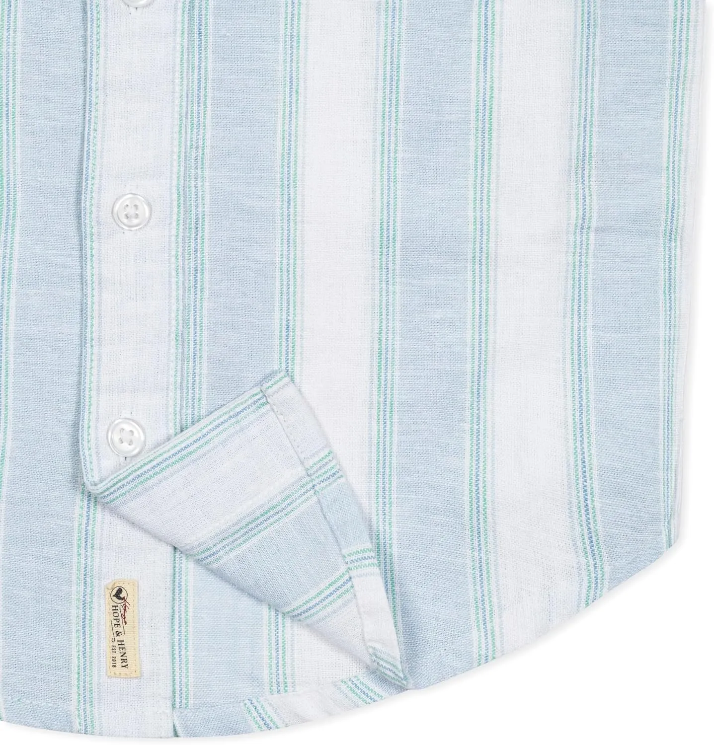 Hope & Henry Boys' Linen Short Sleeve Button Down Shirt