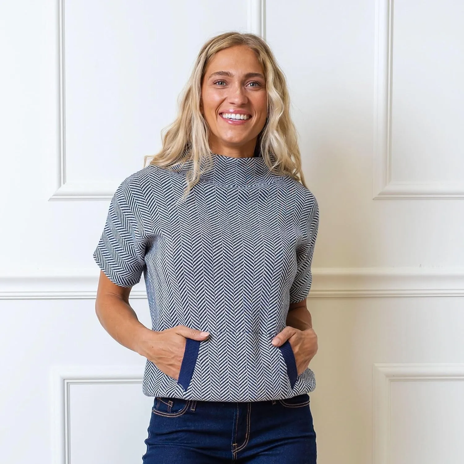 Hope & Henry Women's Short Puff Sleeve Sweater