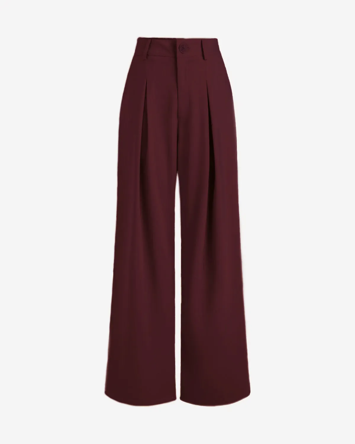 INVERTED PLEAT STRAIGHT PANTS - MAROON