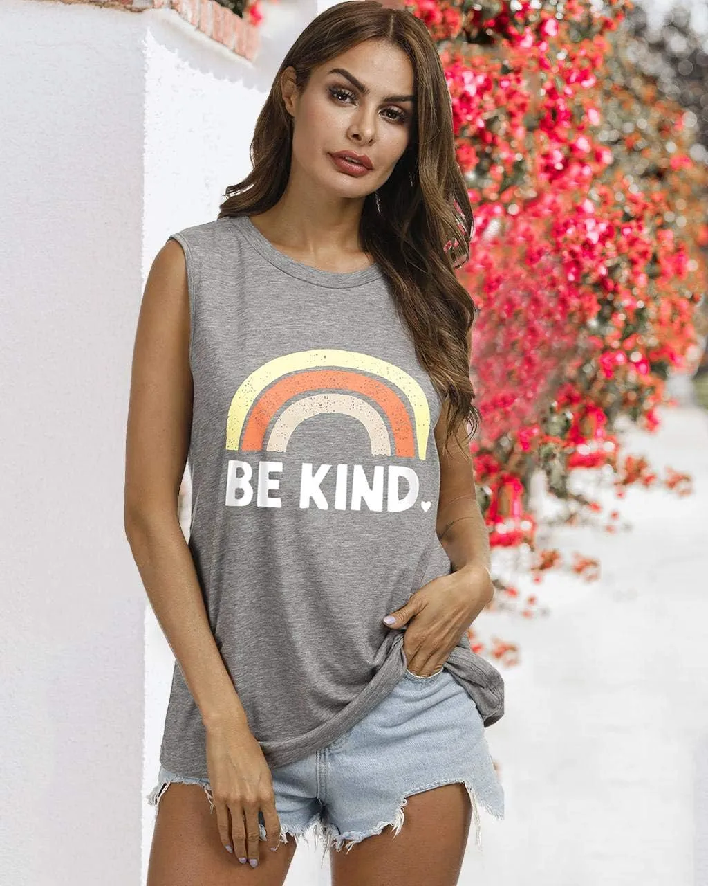 IRISGOD Womens Tank Tops Loose Fit Summer Cute Graphic Sleeveless Shirts Workout Basic Tunic