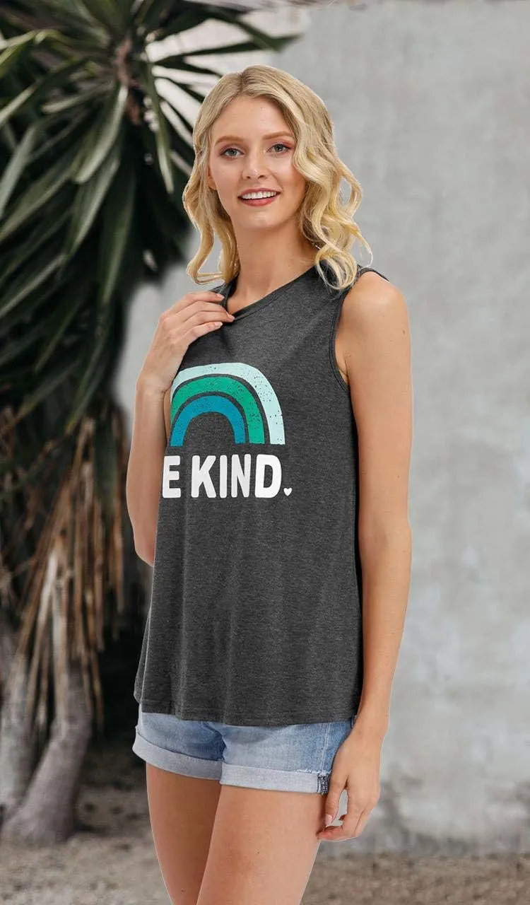IRISGOD Womens Tank Tops Loose Fit Summer Cute Graphic Sleeveless Shirts Workout Basic Tunic
