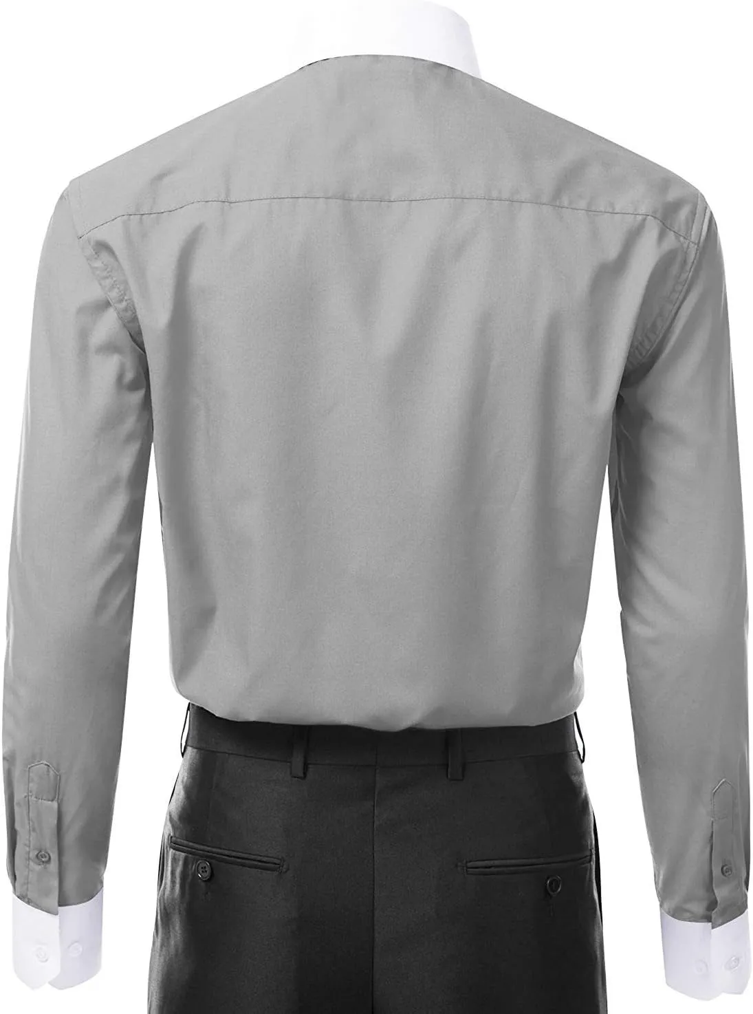 Italy Men's Long Sleeve Two Tone Premium Dress Shirt
