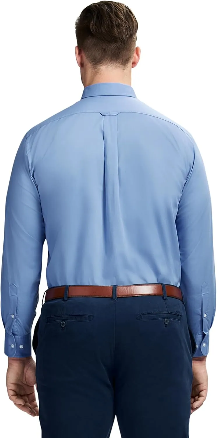 IZOD Men's Big and Tall Dress Shirt Long Sleeve Wrinkle Free Stretch Button Down Collar
