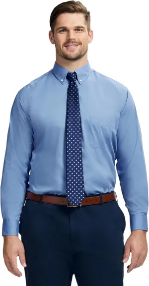 IZOD Men's Big and Tall Dress Shirt Long Sleeve Wrinkle Free Stretch Button Down Collar