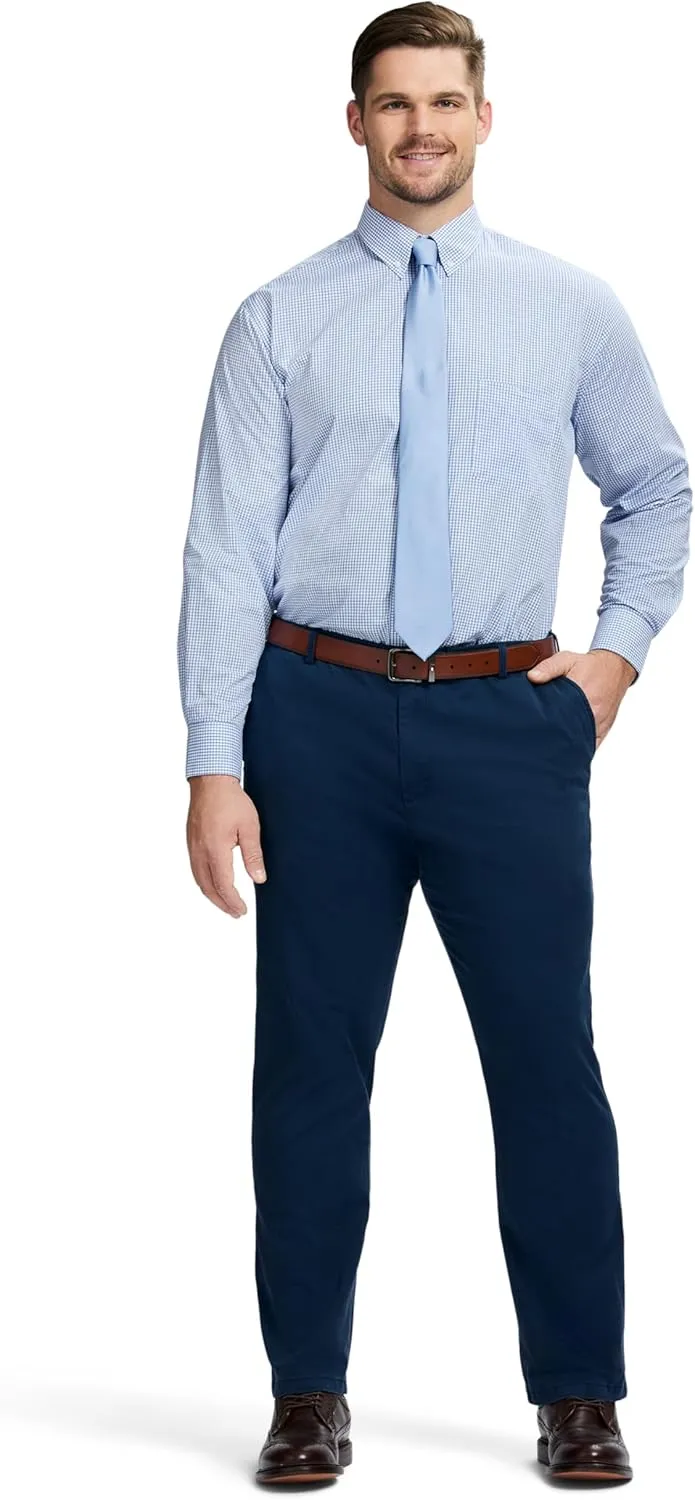 IZOD Men's Big and Tall Dress Shirt Long Sleeve Wrinkle Free Stretch Button Down Collar