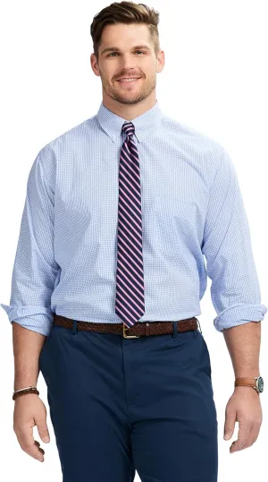 IZOD Men's Big and Tall Dress Shirt Long Sleeve Wrinkle Free Stretch Button Down Collar