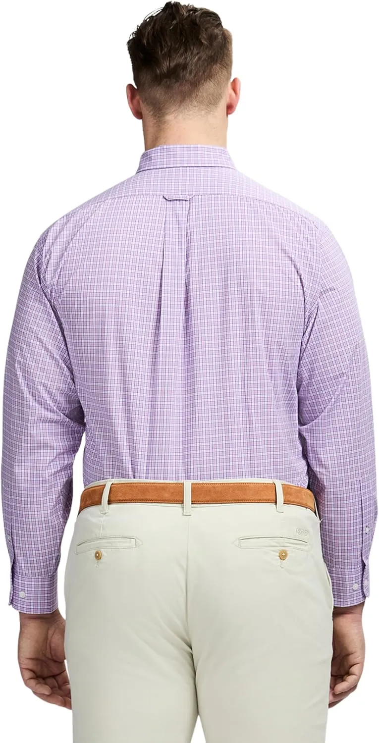IZOD Men's Big and Tall Dress Shirt Long Sleeve Wrinkle Free Stretch Button Down Collar