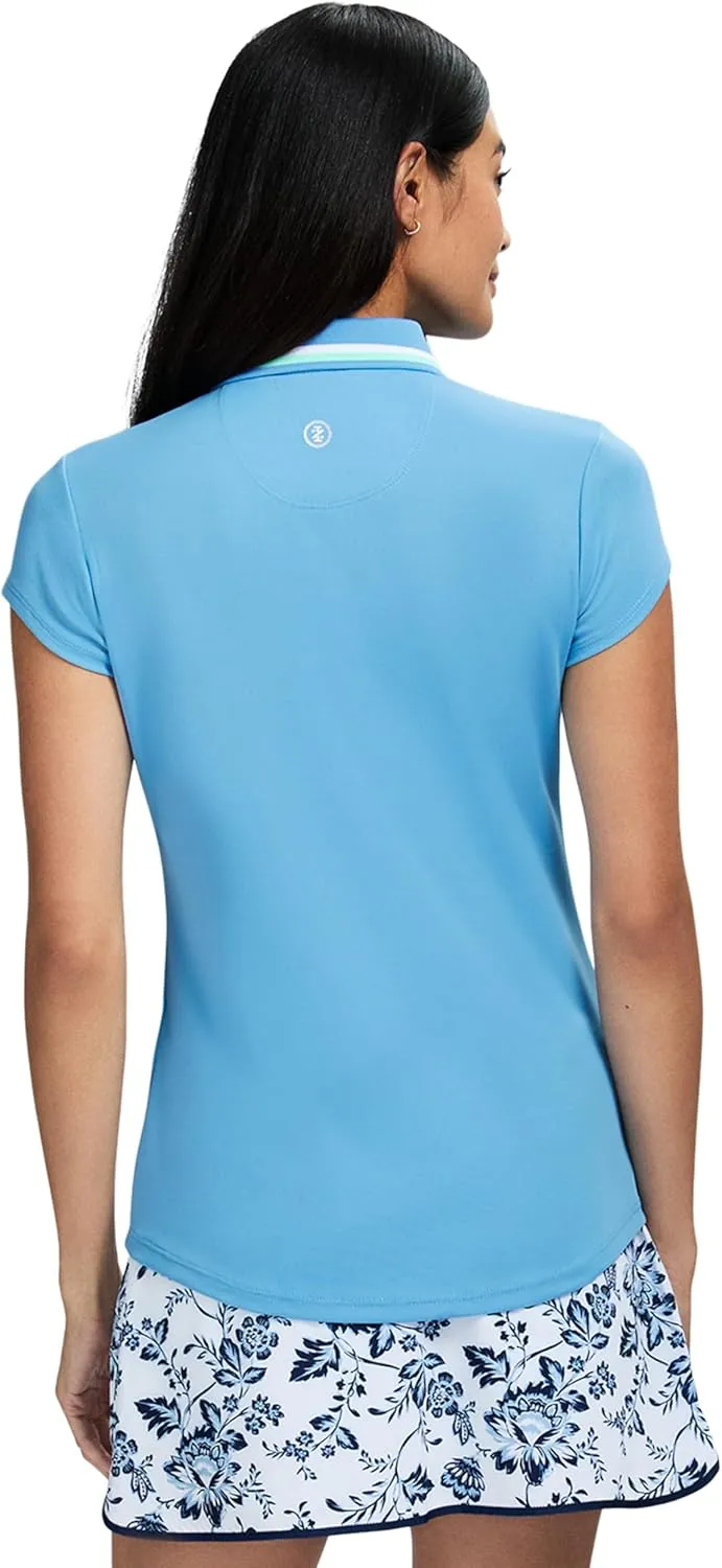 IZOD Women's Shirt Performance Stretch Golf Collared Cap Sleeve