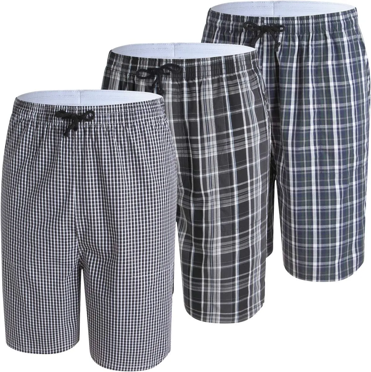 JINSHI Men's Sleep Shorts Lounge Sleepwear 3PACK