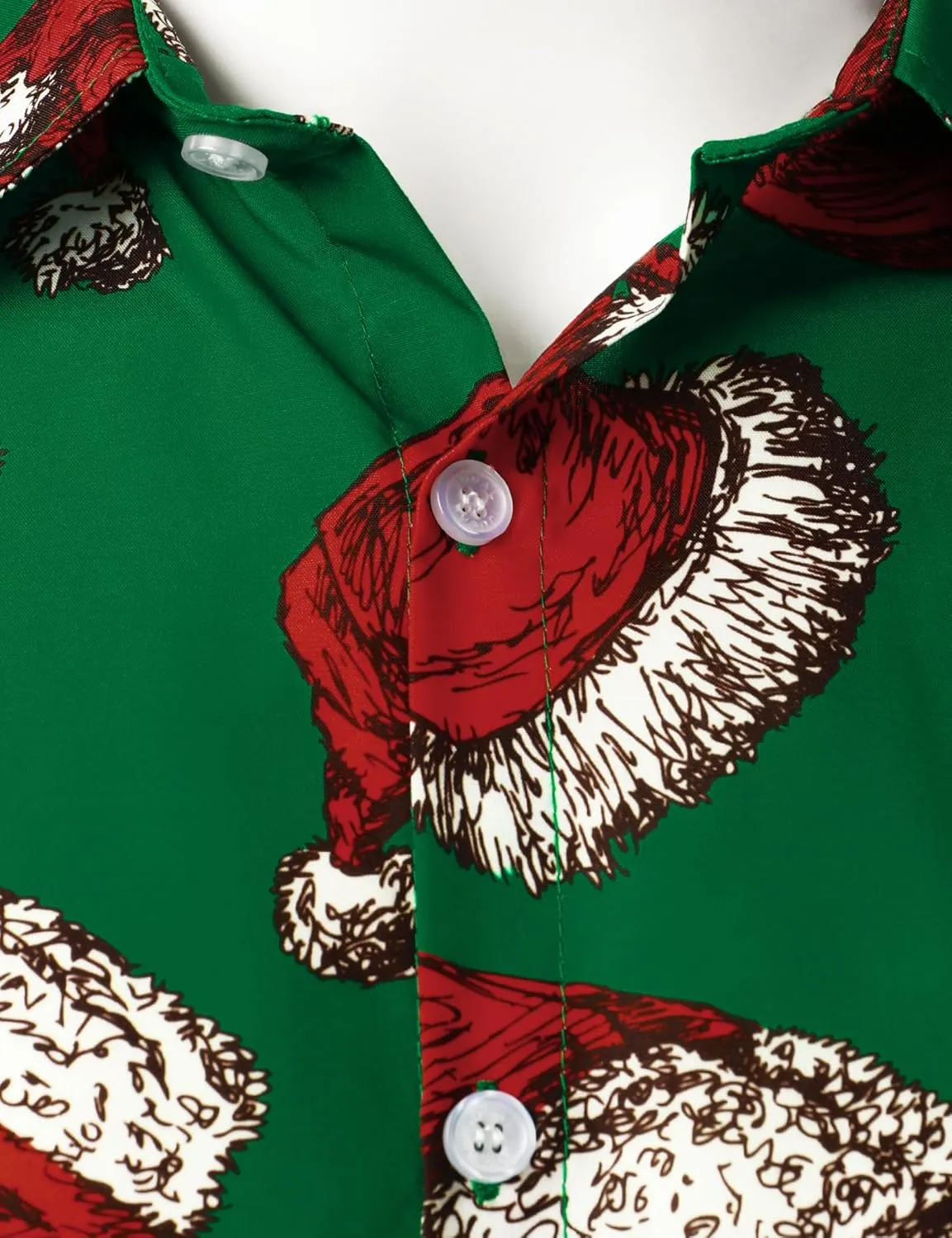 JOGAL Men's Christmas Shirt Santa Claus Party Flamingo Casual Hawaiian Shirts